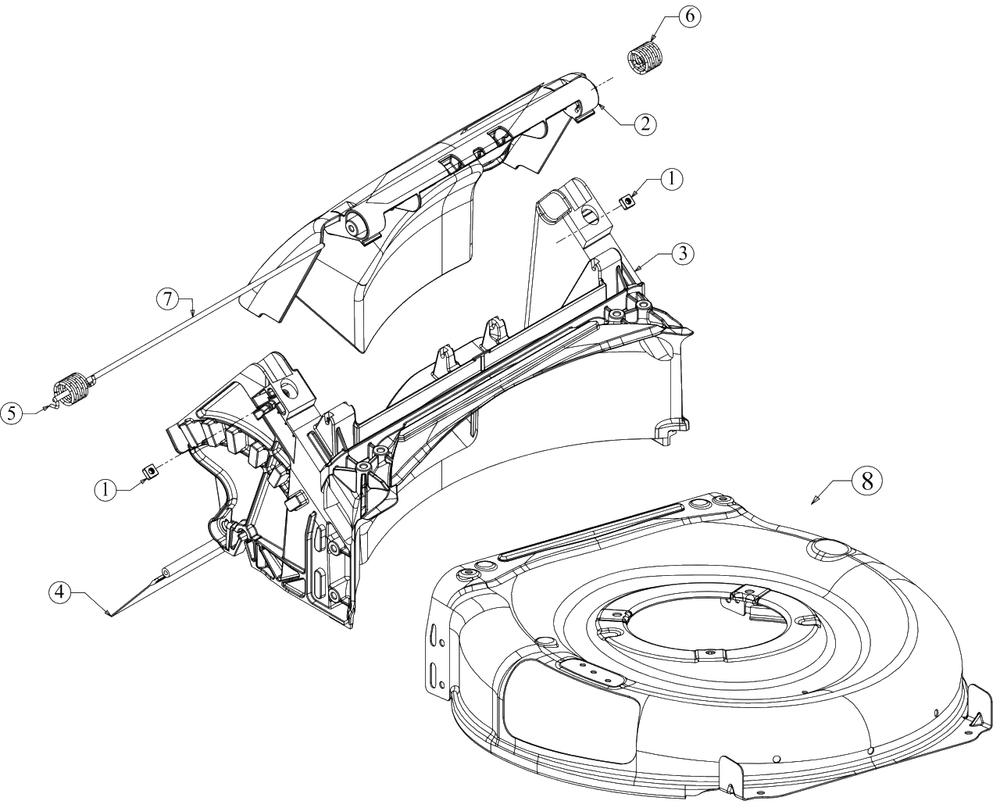 Deck Assembly Diagram and Parts List for 11A-B23M345 2022 Yard Machines Lawn Mower